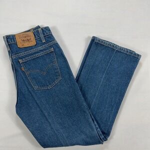 Levi's 517 Orange Tab Vintage 90s Bootcut Jeans Made in USA 36x30 Blue Denim